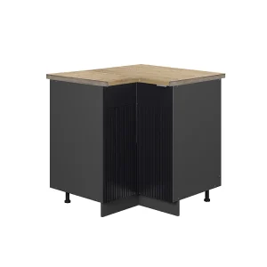 Hoekkast zwart gestreept 80.5x60x82 fame-line Hoekkast zwart gestreept 80.5x60x82 fame-line