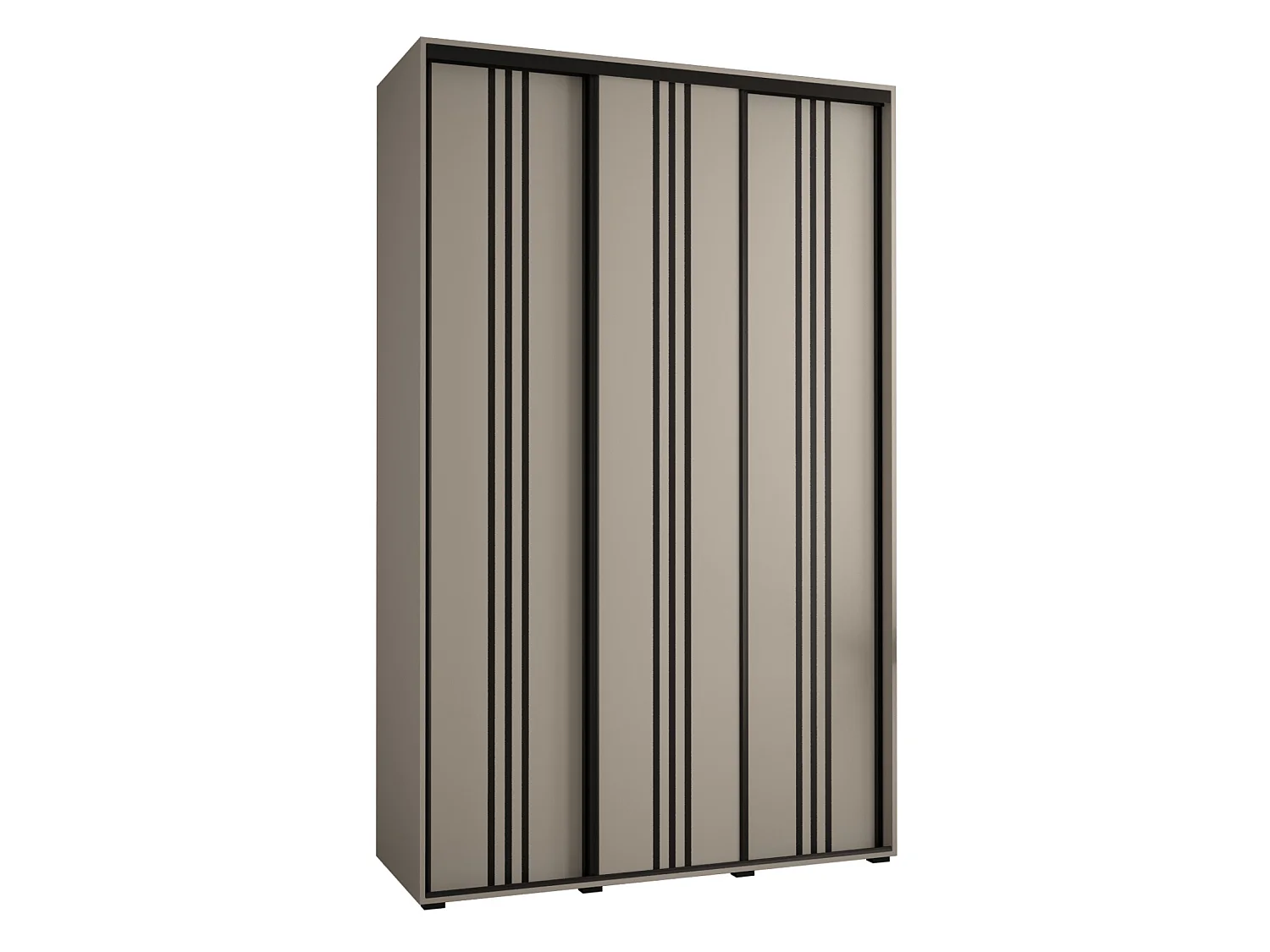 KAST DAKOTA 6 MET SCHUIFDEUREN 235,2/150/60 3 deuren (Kasjmier/Zwart)