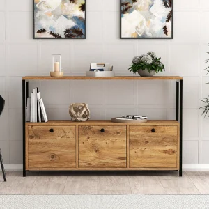 Industrieel Buffet 3 Deuren Hout/Zwart DRAGOR Industrieel Buffet 3 Deuren Hout/Zwart DRAGOR