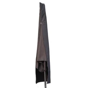 Hoes voor parasol PORTICCIO 200 x 40 x 45 cm van donkergrijs polyester met rits en glasvezelstang Hoes voor parasol PORTICCIO 200 x 40 x 45 cm van donkergrijs polyester met rits en glasvezelstang