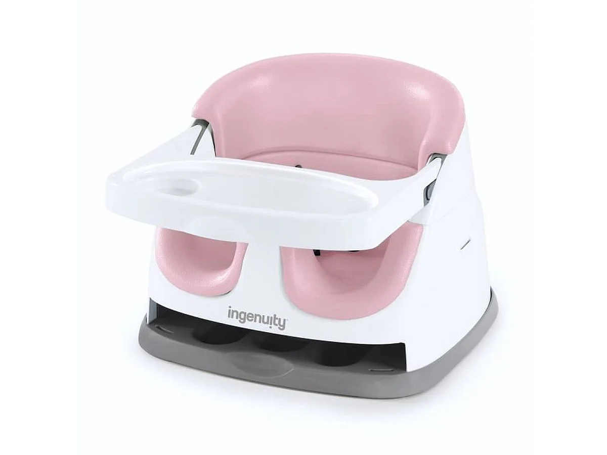 INGENUITY 2-in-1 Draagbare Baby Verhoger met Verwijderbaar Dienblad, Roze Pioen