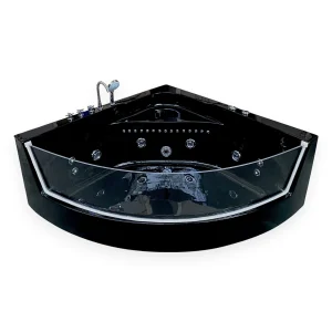 Hydromassagebad 150 x 150 cm Chromotherapie 8 jets – Black Maple Hydromassagebad 150 x 150 cm Chromotherapie 8 jets – Black Maple
