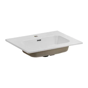 Inbouwwastafel ESSEN 60 cm keramiek glanzend wit rechthoekig design Inbouwwastafel ESSEN 60 cm keramiek glanzend wit rechthoekig design