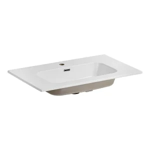 Wastafel ESSEN 80 cm inbouw keramiek glanzend wit modern design Wastafel ESSEN 80 cm inbouw keramiek glanzend wit modern design
