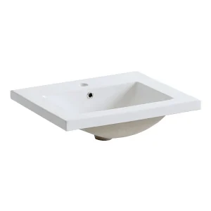 Inbouwwastafel SANO 60 cm wit glanzend keramiek rechthoekig design Inbouwwastafel SANO 60 cm wit glanzend keramiek rechthoekig design