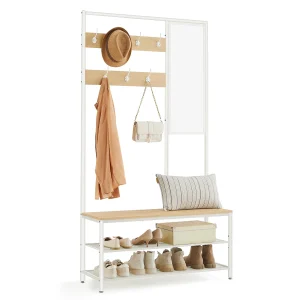 Kapstok standaard 35x98x180 cm eiken wit Kapstok standaard 35x98x180 cm eiken wit