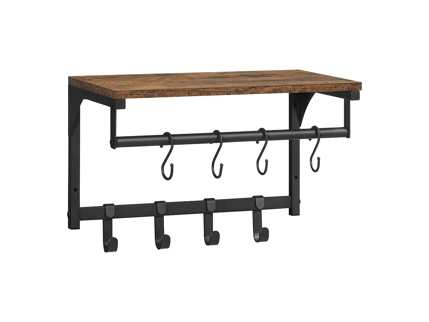 Kapstok 40x24x24 cm zwart vintage bruin