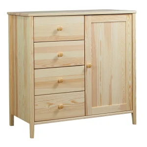 Houten kist 94 x 98 cm Colorado VI, 4 laden 1 deur, grenen Houten kist 94 x 98 cm Colorado VI, 4 laden 1 deur, grenen