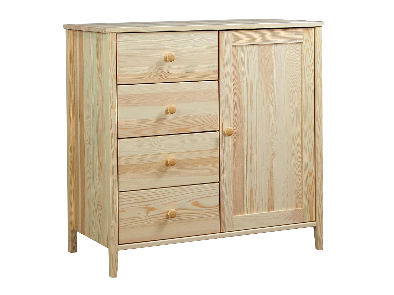 Houten kist 94 x 98 cm Colorado VI, 4 laden 1 deur, grenen