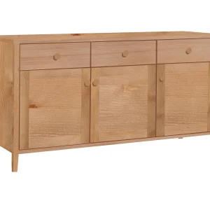 Houten ladekast 74 x 143 cm Colorado V, 3 lades 3 deuren, kleur eiken Houten ladekast 74 x 143 cm Colorado V, 3 lades 3 deuren, kleur eiken