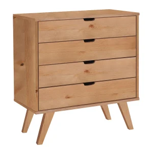 Houten ladekast 90 cm Malmo I, 4 laden, kleur eiken Houten ladekast 90 cm Malmo I, 4 laden, kleur eiken
