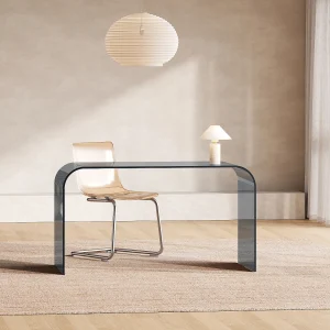 Bureau van gehard glas in antraciet KARDEMO