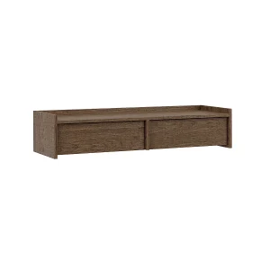 Japandi console-tafel met 2 laden voor wandmontage Donker hout Japandi console-tafel met 2 laden voor wandmontage Donker hout