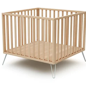 Houten kinderbox ONLY in hout Beuken en in staal 100 x 100 cm