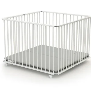 Houten opvouwbare kinderbox CALI Wit 100 x 100 cm