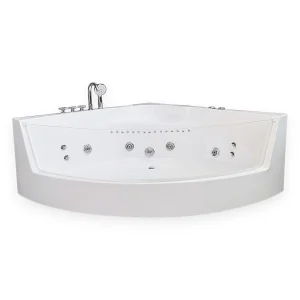 Hydromassagebad 150 x 150 cm Chromotherapie 8 jets – White Maple Hydromassagebad 150 x 150 cm Chromotherapie 8 jets – White Maple
