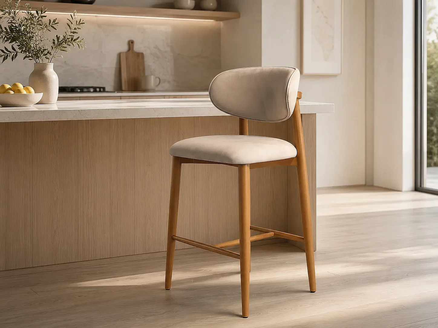 Hoge barkruk COPENHAGUE Licht Hout