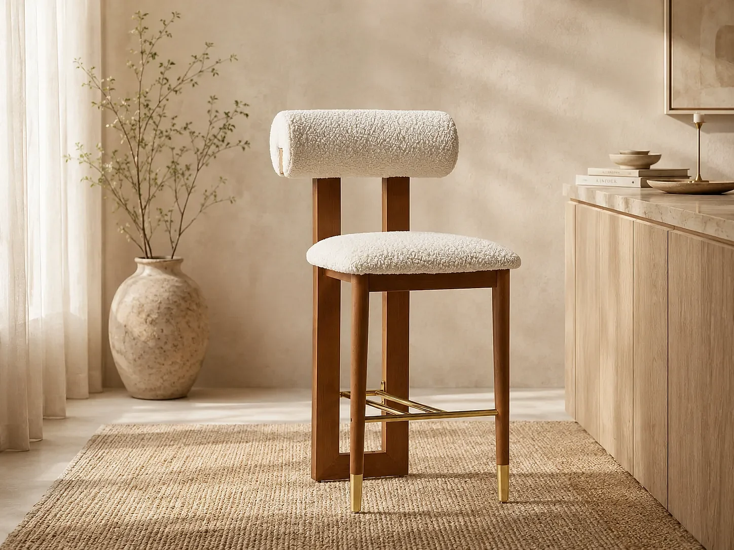 HOGE BARKRUK BEIGE ALBA IN HOUT