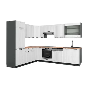 Hoekkeuken landhuis wit/antraciet 287x60x81.6 fame-line Hoekkeuken landhuis wit/antraciet 287x60x81.6 fame-line