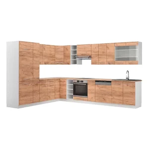 Hoekkeuken eik goud/wit 347x60x81.6 fame-line Hoekkeuken eik goud/wit 347x60x81.6 fame-line