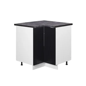 Hoekkast zwart gestreept 80.5x60x82 fame-line Hoekkast zwart gestreept 80.5x60x82 fame-line