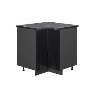 Hoekkast zwart gestreept 80.5x60x82 fame-line Hoekkast zwart gestreept 80.5x60x82 fame-line