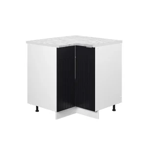 Hoekkast zwart gestreept 80.5x60x82 fame-line Hoekkast zwart gestreept 80.5x60x82 fame-line