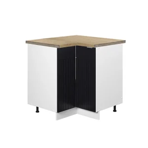 Hoekkast zwart gestreept 80.5x60x82 fame-line Hoekkast zwart gestreept 80.5x60x82 fame-line