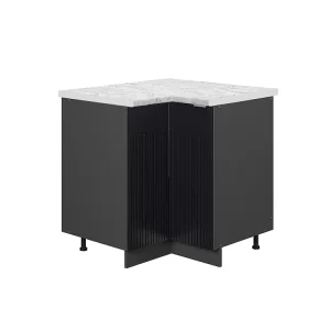 Hoekkast zwart gestreept 80.5x60x82 fame-line Hoekkast zwart gestreept 80.5x60x82 fame-line