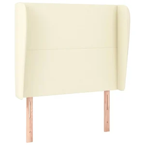 Hoofdbord met randen 83x23x118/128 cm kunstleer crèmekleurig Hoofdbord met randen 83x23x118/128 cm kunstleer crèmekleurig