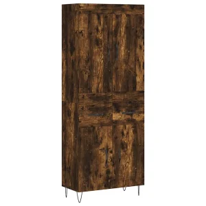 Hoge kast 69,5x34x180 cm bewerkt hout gerookt eikenkleurig Hoge kast 69,5x34x180 cm bewerkt hout gerookt eikenkleurig