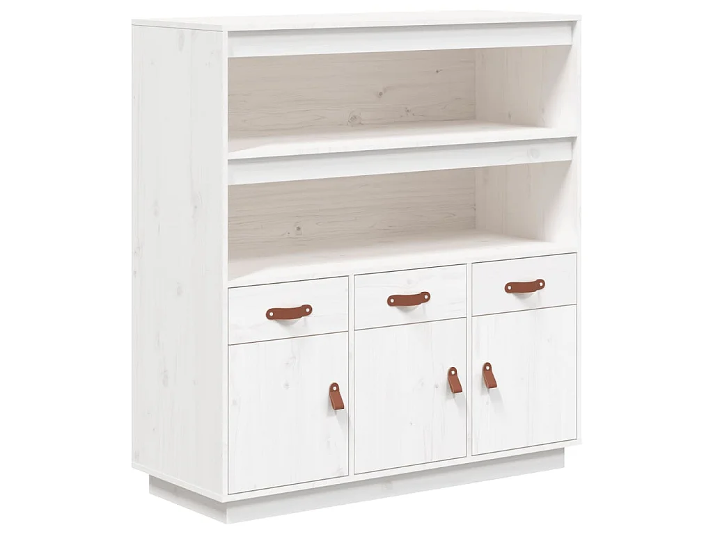Hoge kast 100x40x108,5 cm massief grenenhout wit