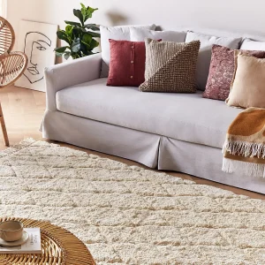 Vloerkleed katoen beige 140 x 200 cm SILCHAR Vloerkleed katoen beige 140 x 200 cm SILCHAR