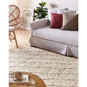 Vloerkleed katoen beige 160 x 230 cm SILCHAR Vloerkleed katoen beige 160 x 230 cm SILCHAR