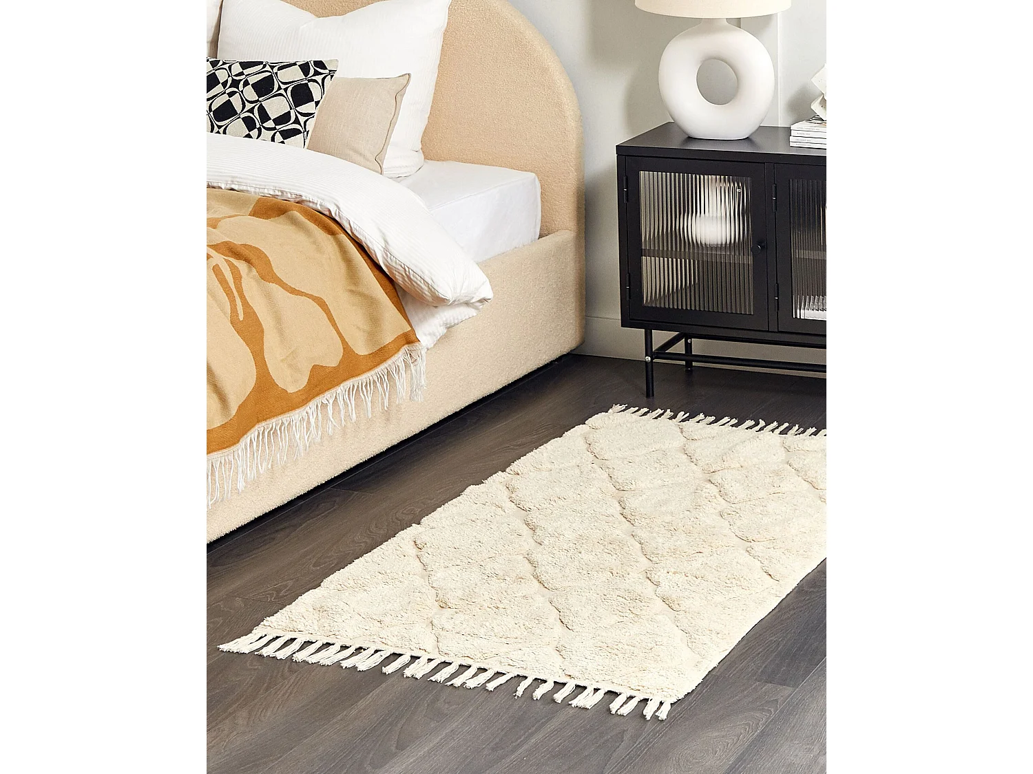 Vloerkleed katoen beige 80 x 150 cm SILCHAR