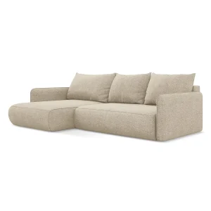 Hoekslaapbank links van donkerbeige chenille stof – PALERMO Hoekslaapbank links van donkerbeige chenille stof – PALERMO