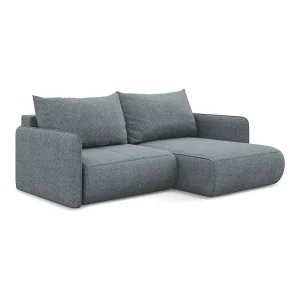 Hoekslaapbank rechts van jeans chenille stof – PALERMO Hoekslaapbank rechts van jeans chenille stof – PALERMO