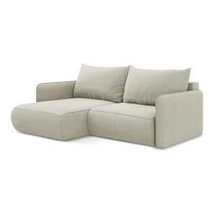 Hoekslaapbank links van lichtbeige textuurstof – PALERMO Hoekslaapbank links van lichtbeige textuurstof – PALERMO