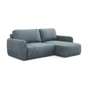 Hoekslaapbank rechts van jeans chenille stof – CORLE Hoekslaapbank rechts van jeans chenille stof – CORLE