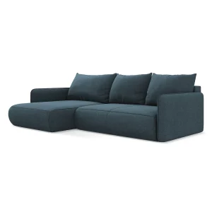 Hoekslaapbank links van jeans textuurstof – PALERMO Hoekslaapbank links van jeans textuurstof – PALERMO