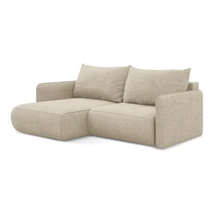 Hoekslaapbank links van donkerbeige chenille stof – PALERMO Hoekslaapbank links van donkerbeige chenille stof – PALERMO