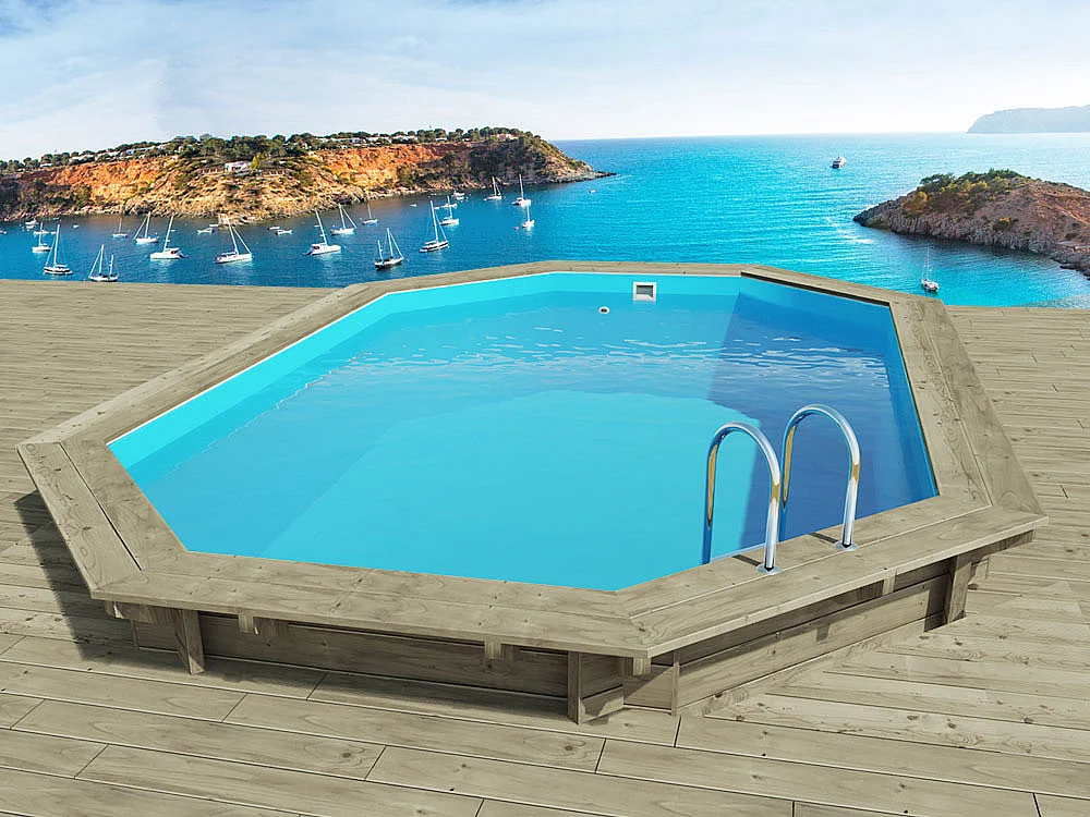 Houten zwembad "Seychellen" - 4,00 x 3,00 x 1,20 m