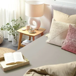 Hoeslaken JANBU Katoen 90 x 200 cm Taupe Hoeslaken JANBU Katoen 90 x 200 cm Taupe