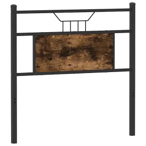 Vervangend hoofdbord 75 cm bewerkt hout en staal gerookt eikenkleurig Vervangend hoofdbord 75 cm bewerkt hout en staal gerookt eikenkleurig