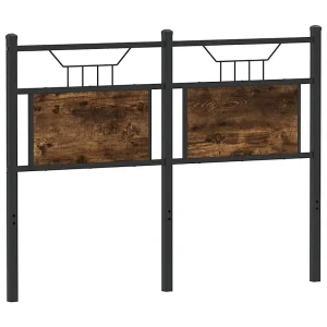 Vervangend hoofdbord 120 cm bewerkt hout en staal gerookt eikenkleurig Vervangend hoofdbord 120 cm bewerkt hout en staal gerookt eikenkleurig