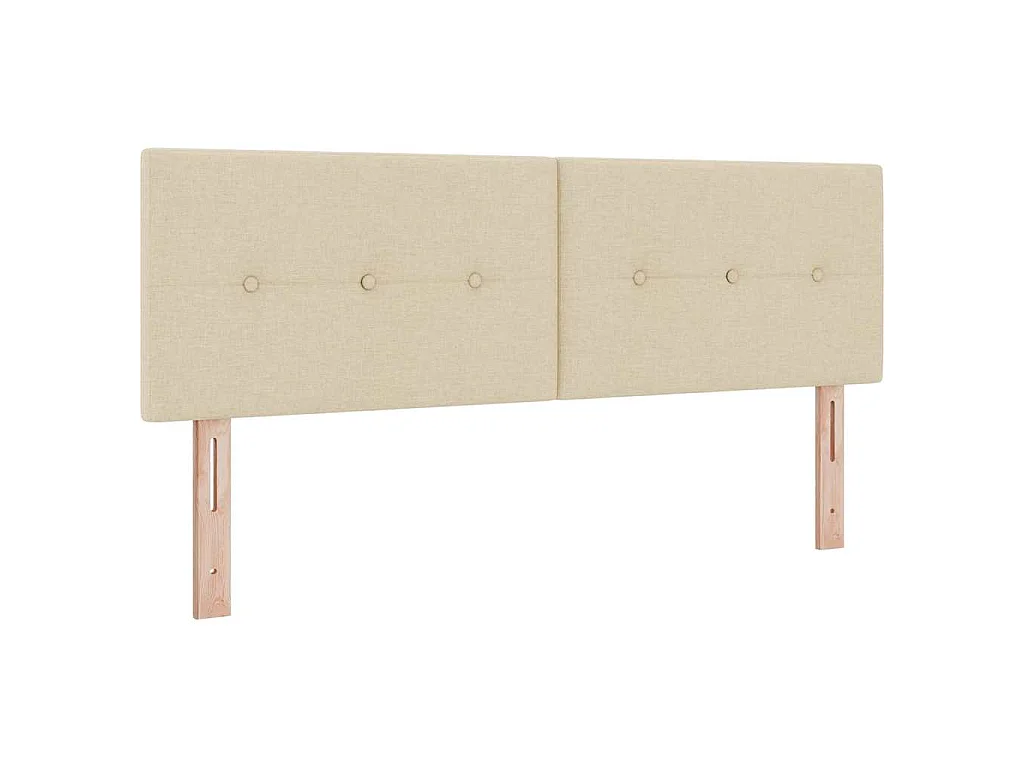 in hoogte verstelbaar hoofdbord Crème 144 cm Stof