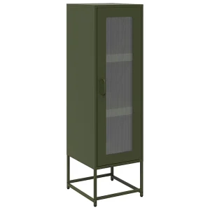 Hoge kast 36x39x123 cm koudgewalst staal olijfgroen