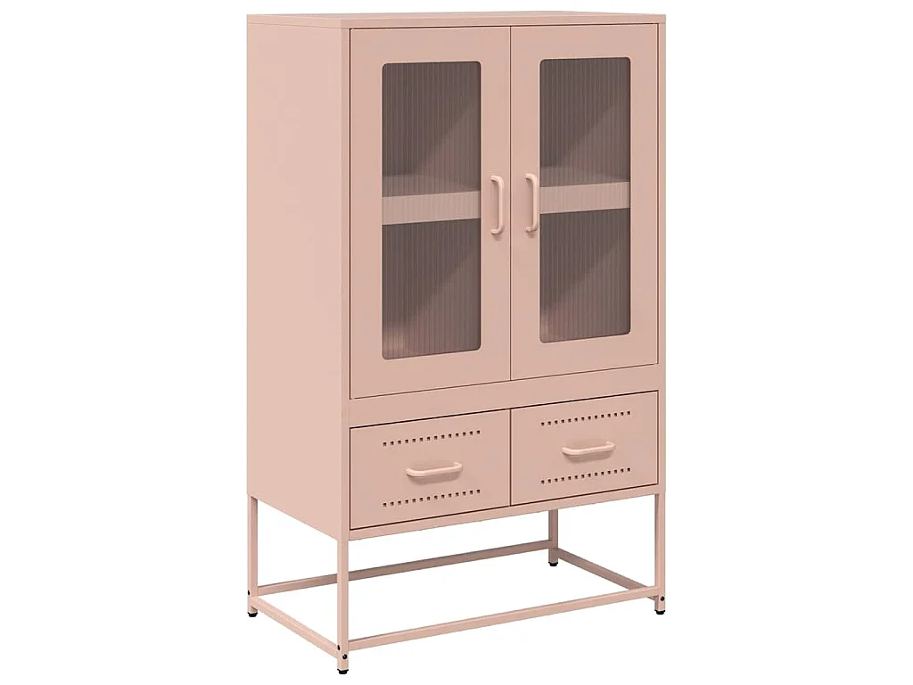 Hoge kast 68x39x111,5 cm staal roze