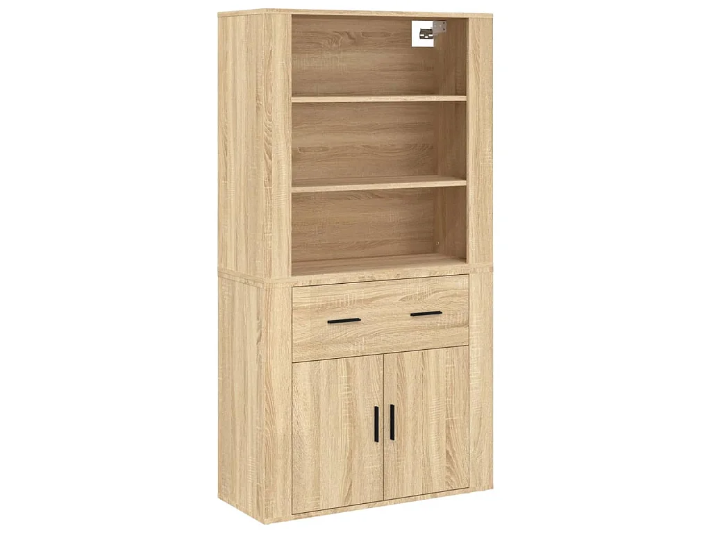 Hoge kast bewerkt hout sonoma eikenkleurig