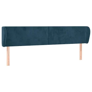 Hoofdbord met randen 183x23x78/88 cm fluweel donkerblauw Hoofdbord met randen 183x23x78/88 cm fluweel donkerblauw